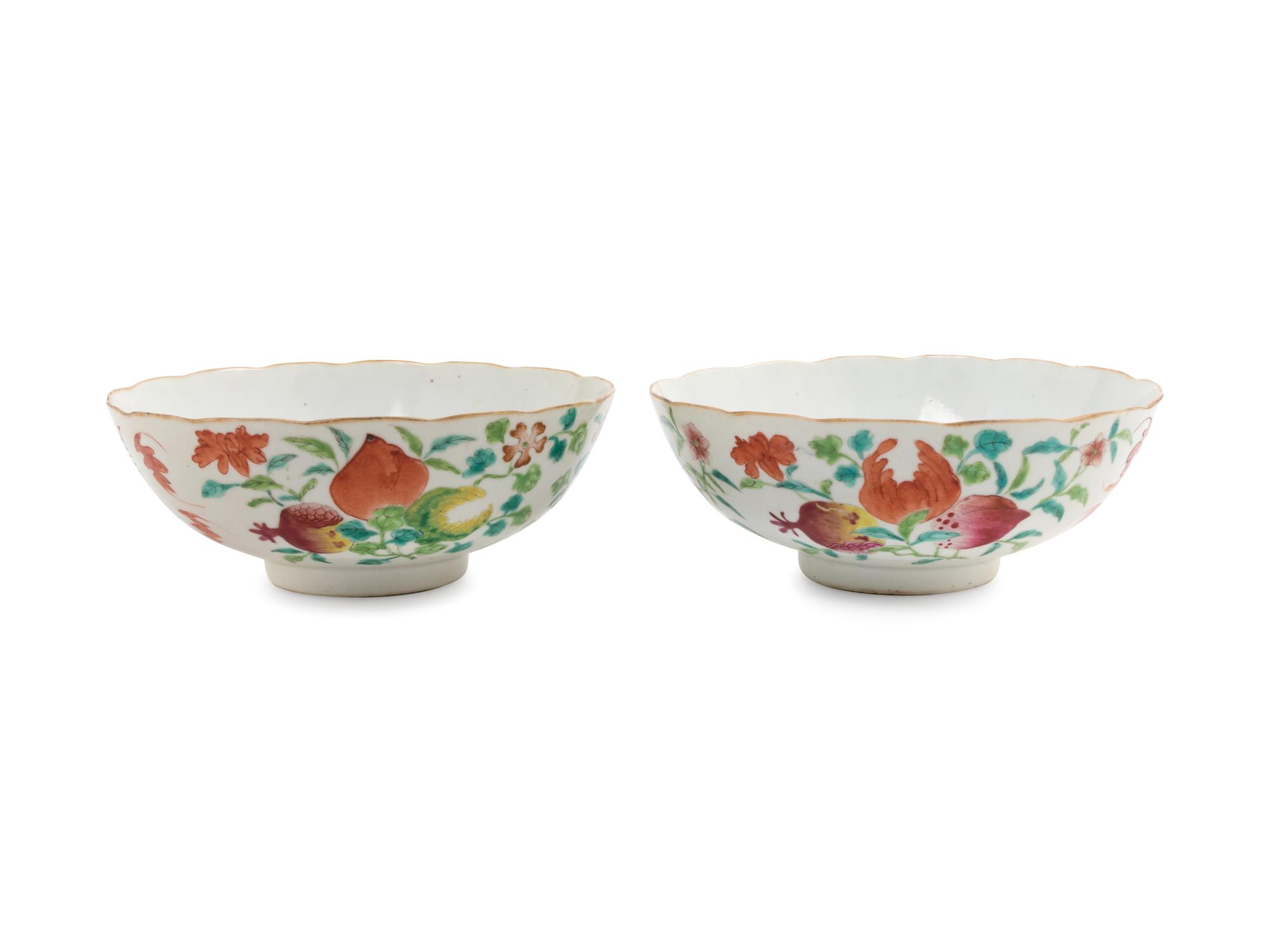 A Pair of Chinese Famille Rose Porcelain Bowls