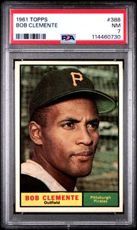 A 1961 Topps Roberto Clemente Baseball Card No. 388 (PSA 7 NM)
