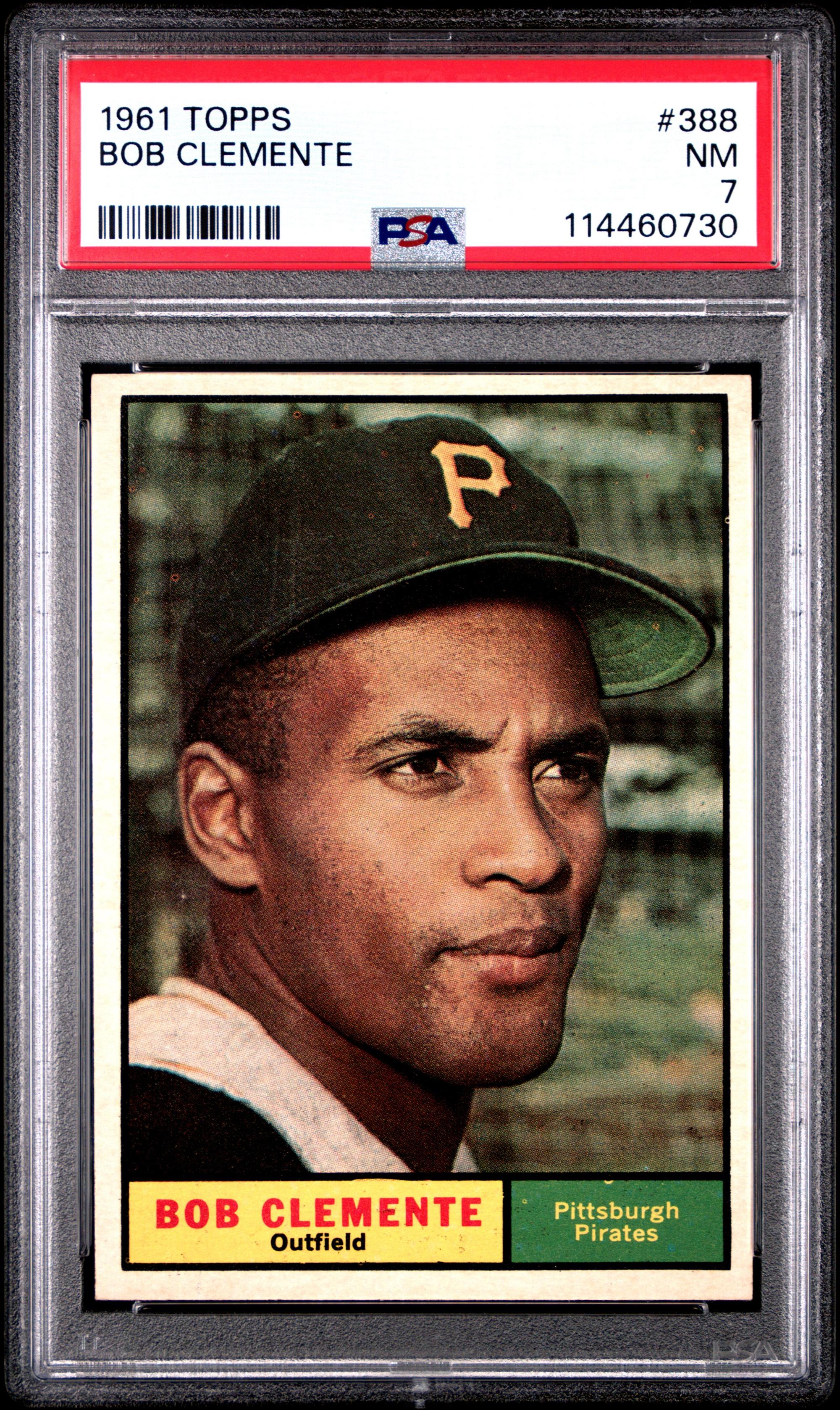 A 1961 Topps Roberto Clemente Baseball Card No. 388 (PSA 7 NM)