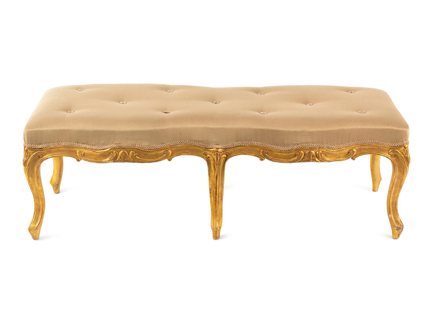 A George III Giltwood Window Bench
