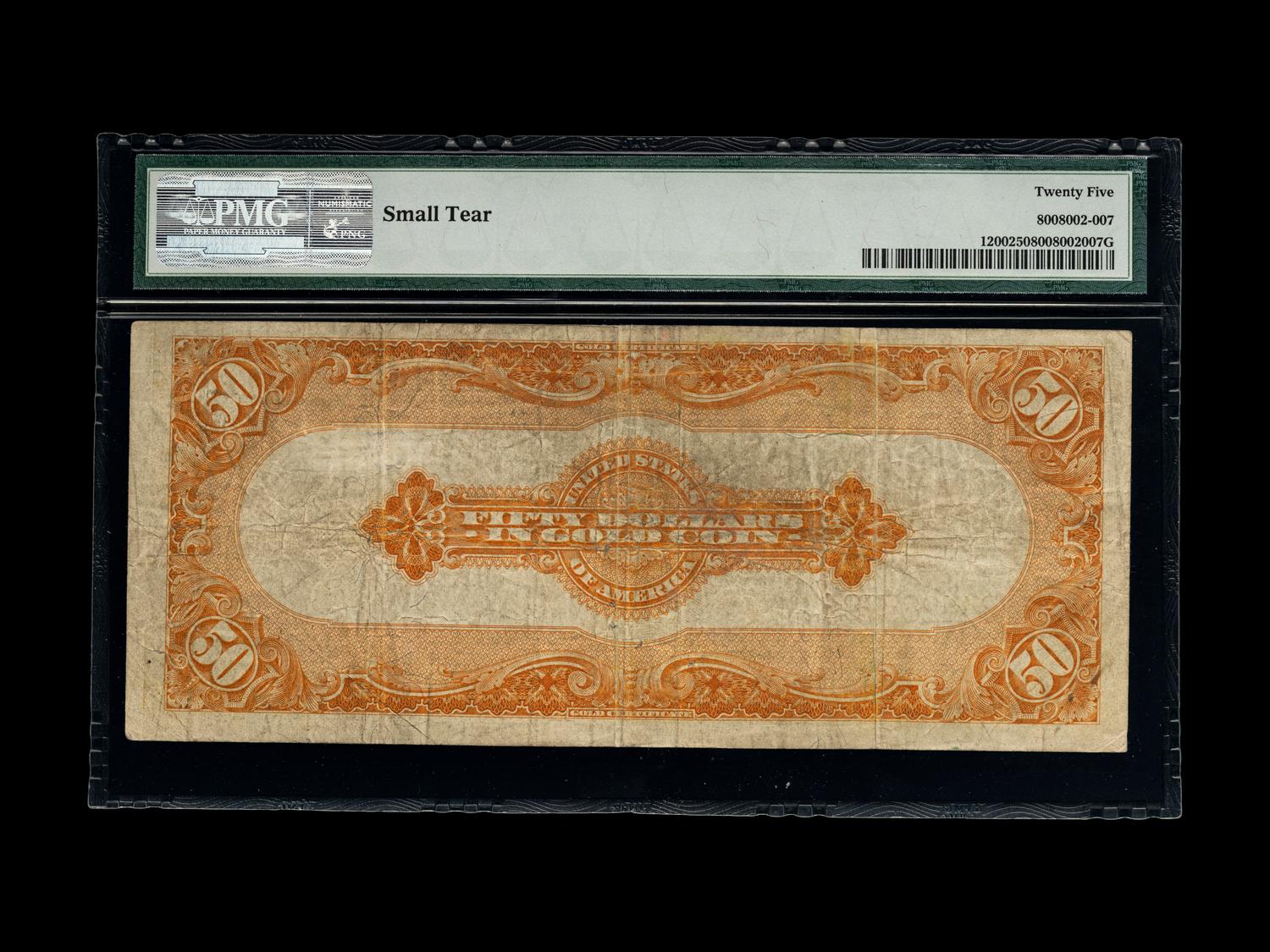 A Series 1922 $50 Gold Certificate (PMG VF25) [Fr. 1200]