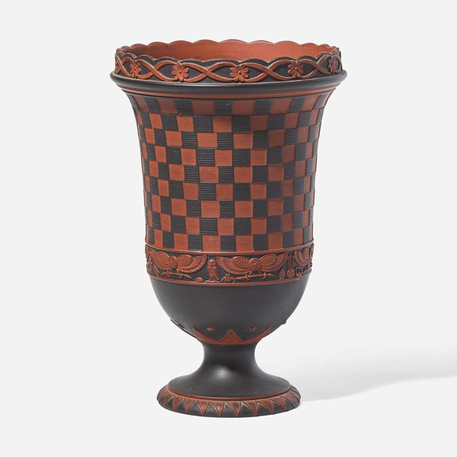 A Wedgwood Diceware Rosso Antico and Black Basalt Egyptian Revival Vase UK, early 19th century