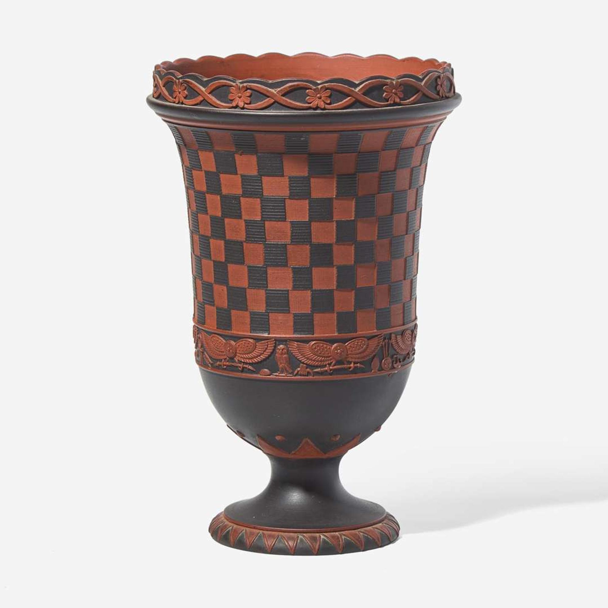 A Wedgwood Diceware Rosso Antico and Black Basalt Egyptian Revival Vase UK, early 19th century