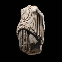 A Roman Marble Draped Caryatid
