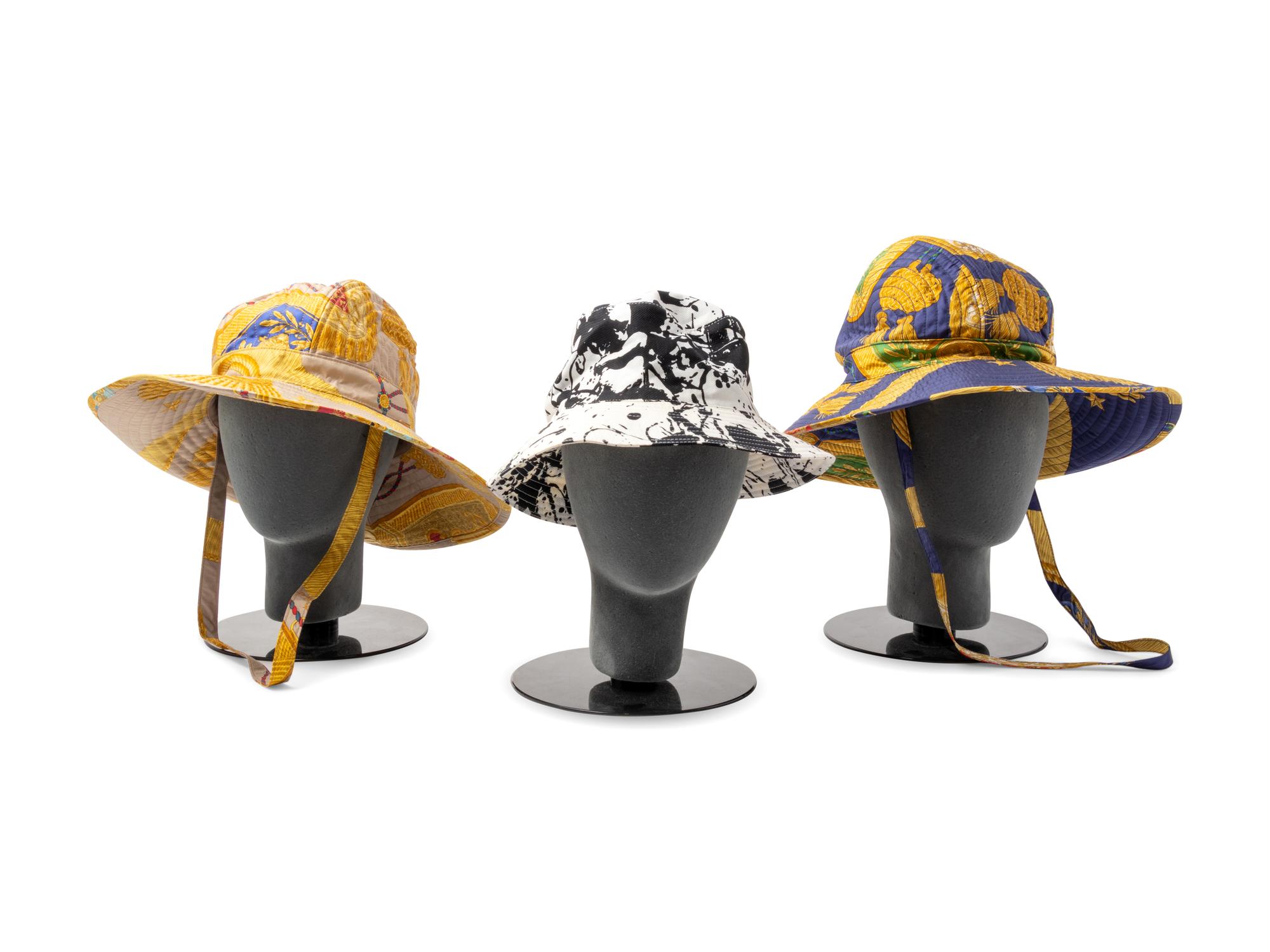 Collection of Four Hermès Items: Three Hats, One Silk Scarf, 1990s - 2010s