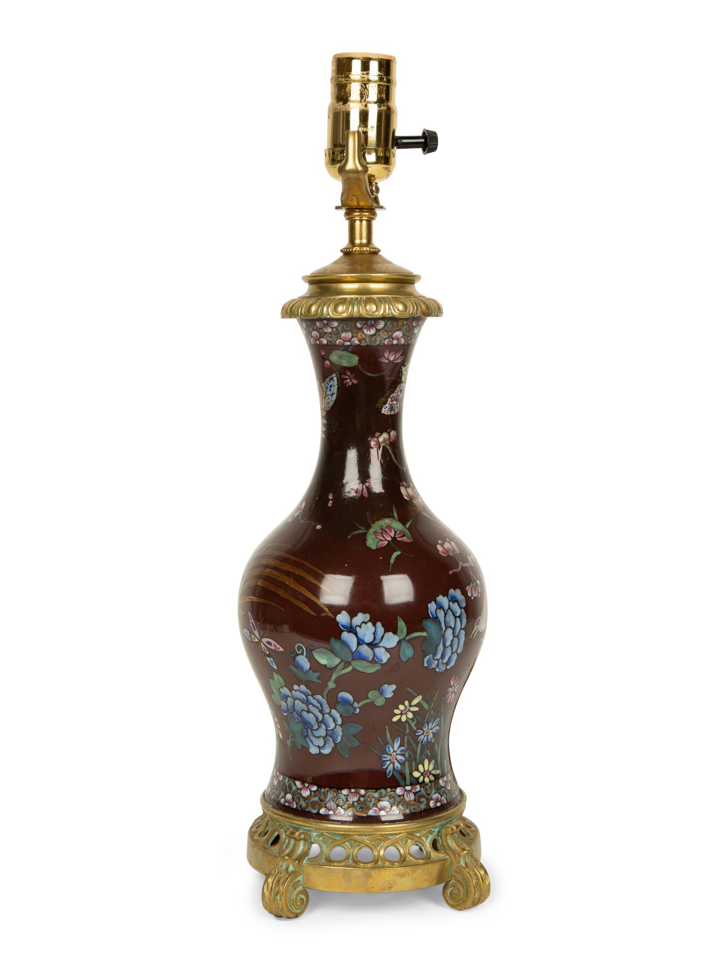A French Gilt Bronze Mounted Porcelain Vase Fitted as a Lamp