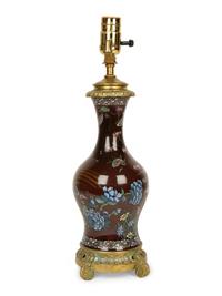 A French Gilt Bronze Mounted Porcelain Vase Fitted as a Lamp