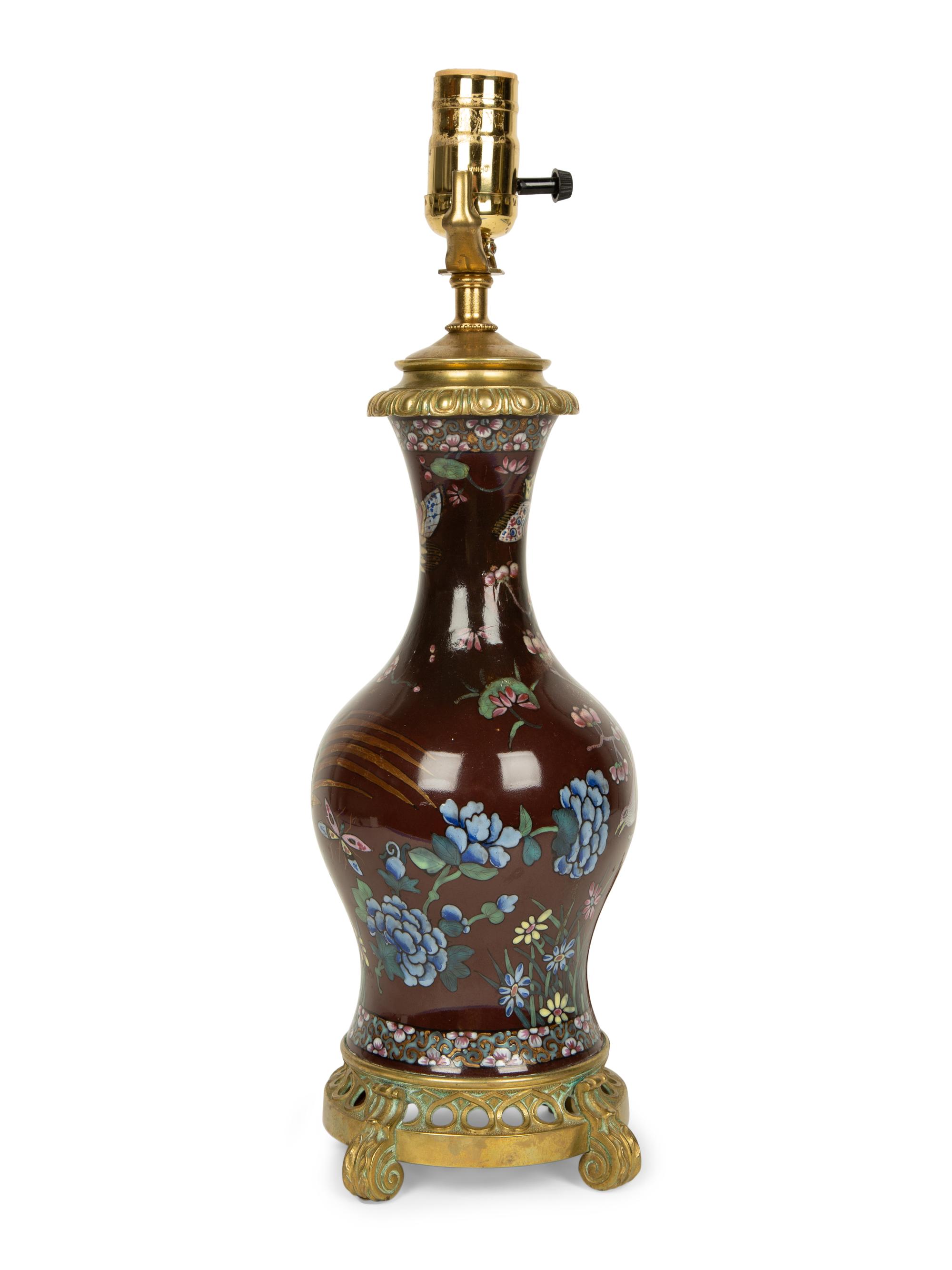 A French Gilt Bronze Mounted Porcelain Vase Fitted as a Lamp