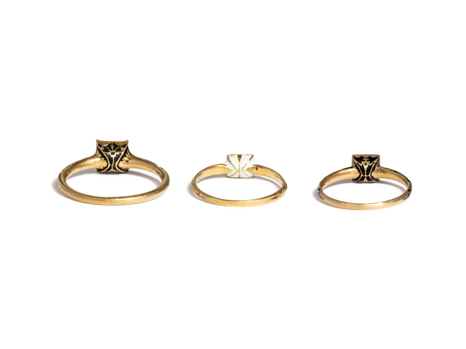 RENAISSANCE REVIVAL, COLLECTION OF YELLOW GOLD RINGS