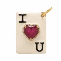 Yellow Gold, Enamel, Diamond, and Composite Ruby Pendant