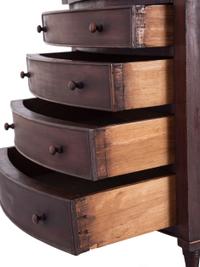 A Federal Stained Mahogany Diminutive Bow-Front Chest of Drawers