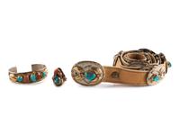 Navajo Sterling Silver Jewelry, with Gold Overlay