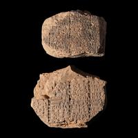 Two Mesopotamian Clay Cuneiform Tablet Fragments