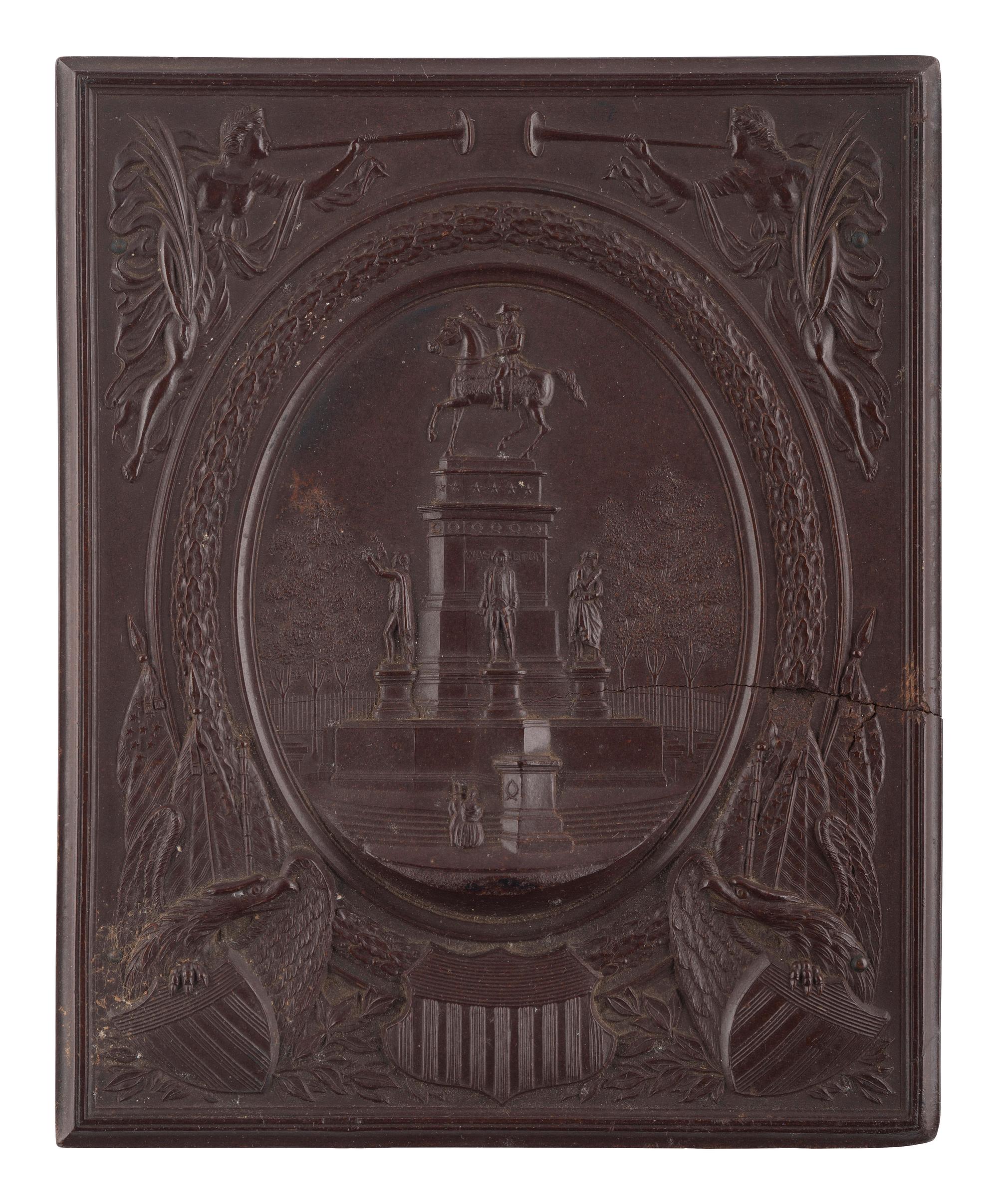 [EARLY PHOTOGRAPHY]. A group of 10 Union cases highlighted by half plate Washington Monument case and ninth plate glass window case.