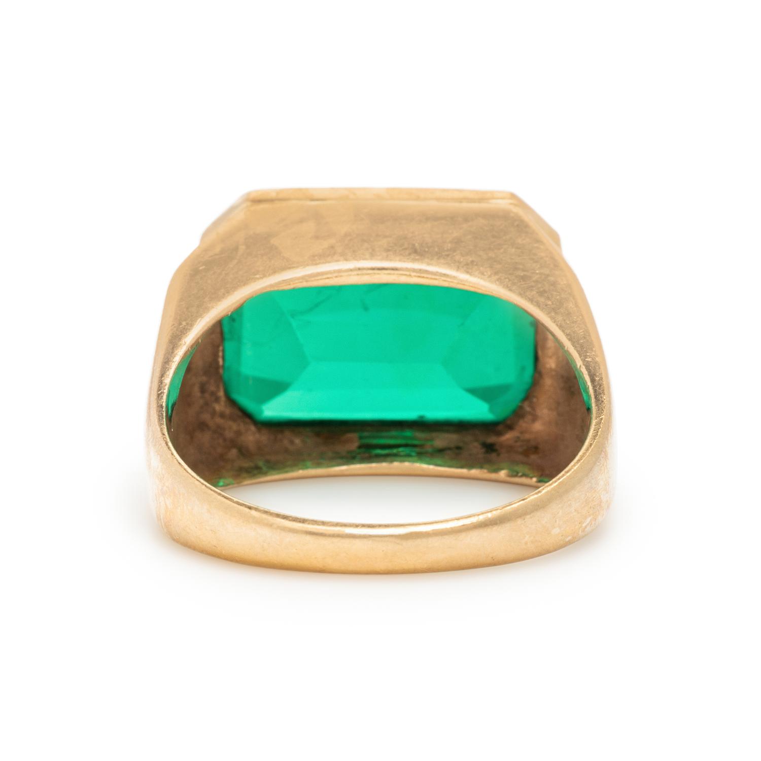 Yellow Gold and Synthetic Spinel Ring