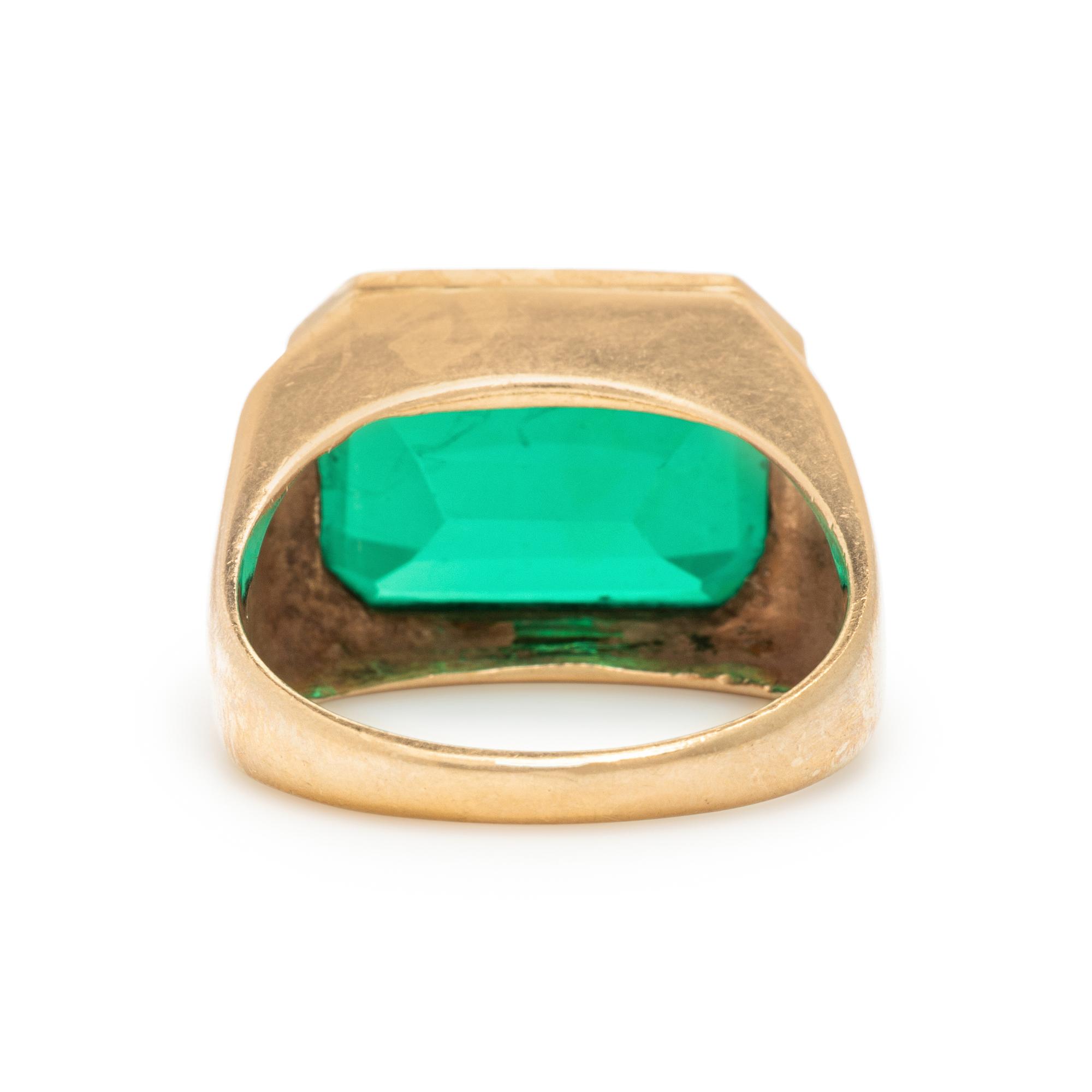 Yellow Gold and Synthetic Spinel Ring