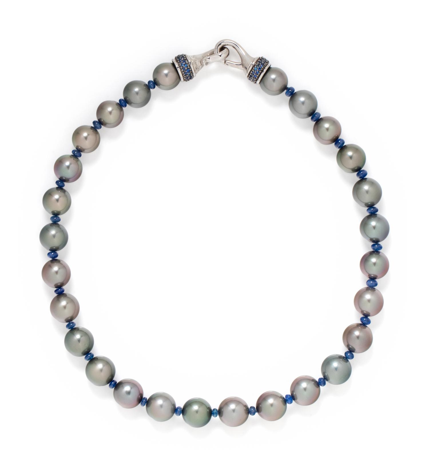DAVID YURMAN, TAHITIAN CULTURED PEARL AND SAPPHIRE NECKLACE