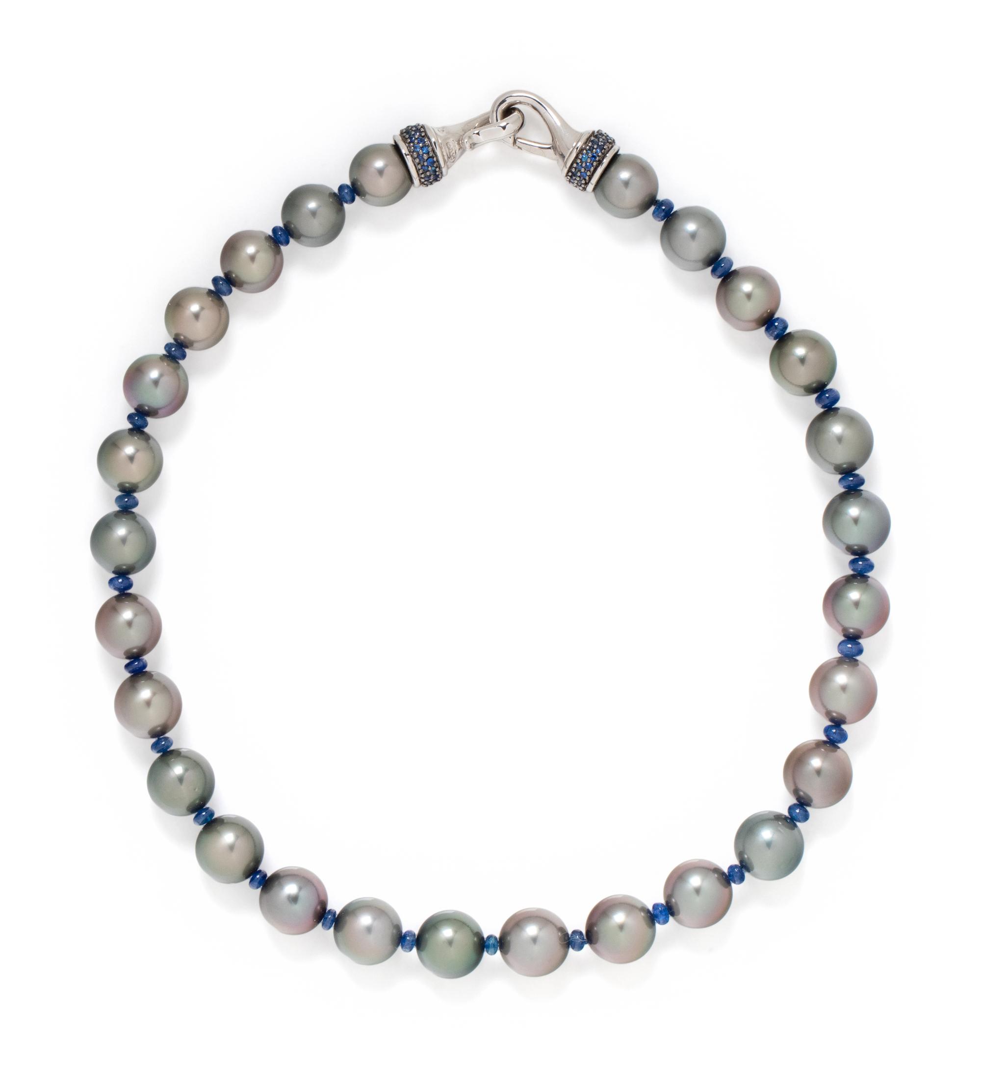 DAVID YURMAN, TAHITIAN CULTURED PEARL AND SAPPHIRE NECKLACE