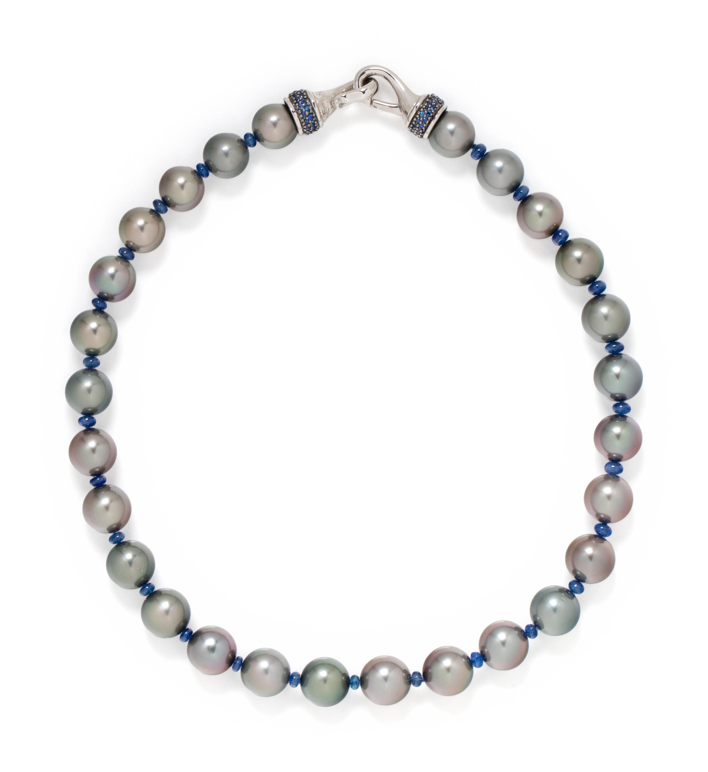 DAVID YURMAN, TAHITIAN CULTURED PEARL AND SAPPHIRE NECKLACE
