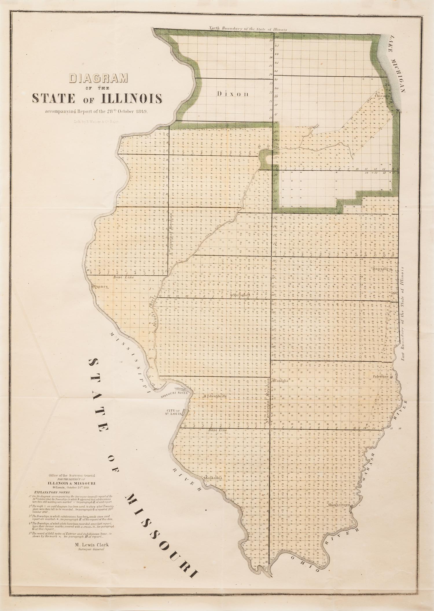 Five Framed Maps Pertaining to Illinois and the Surrounding States