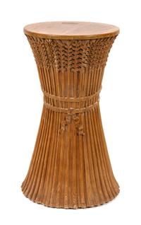 A Carved Wood Sheaf of Wheat Pedestal Height 30 x diameter 16 3/4 inches. — 20TH CENTURY