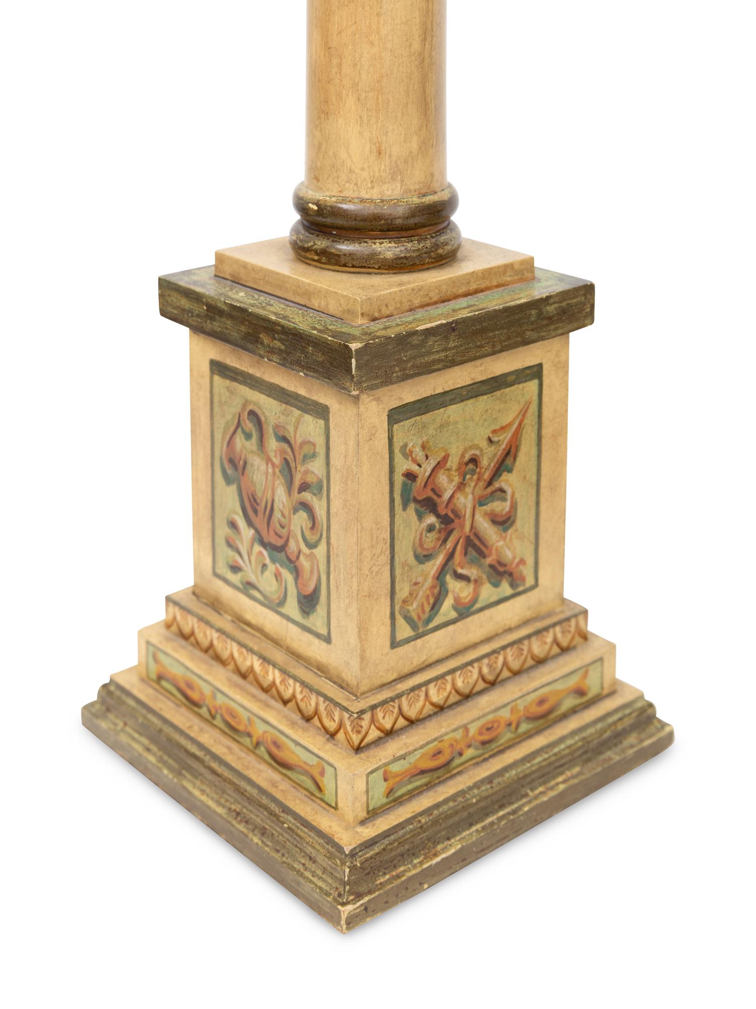 A Pair of Italian Neoclassical Style Painted Table Lamps
