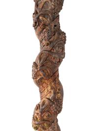 A Pair of Carved and Polychrome Painted Columns
