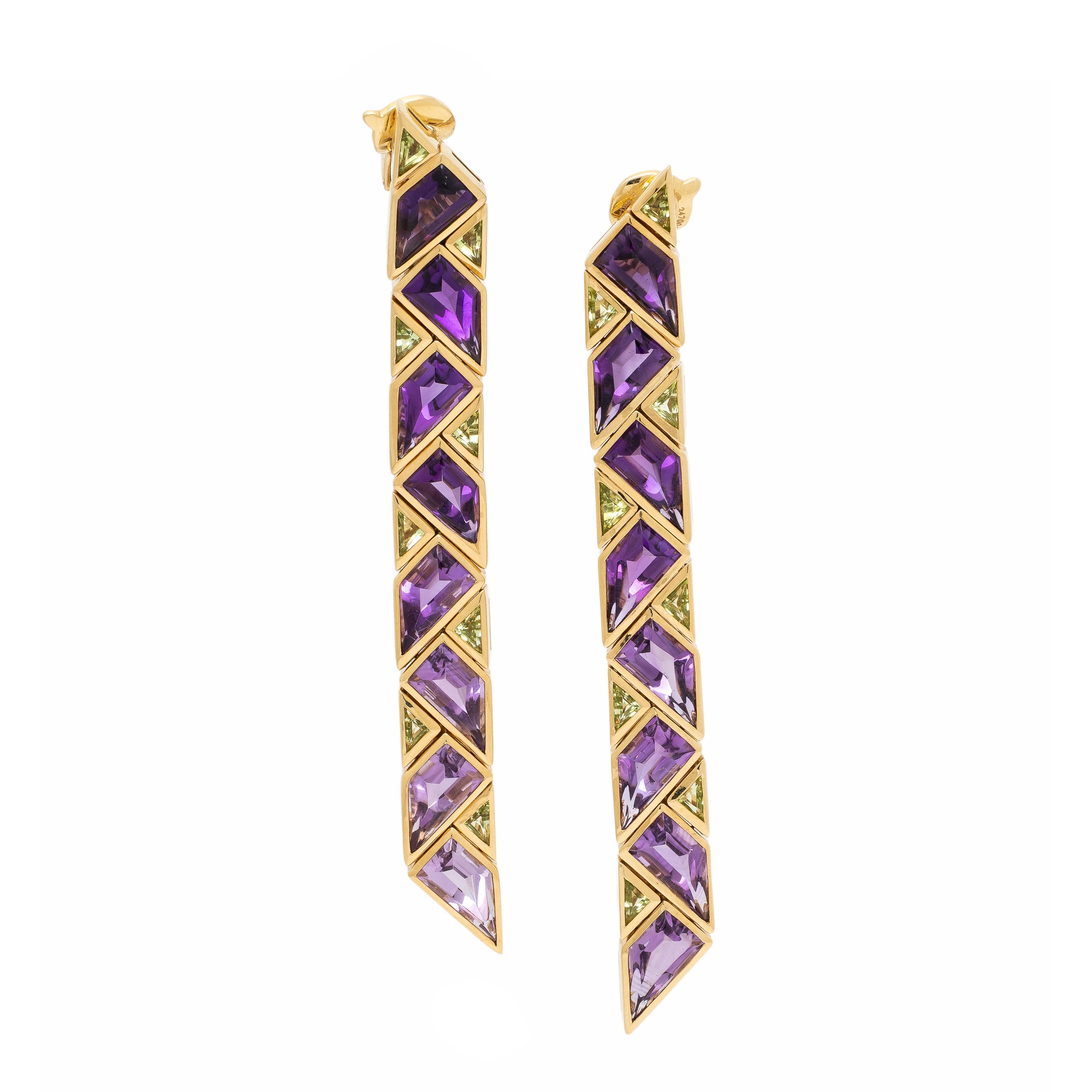Marina B, Amethyst and Peridot Earrings