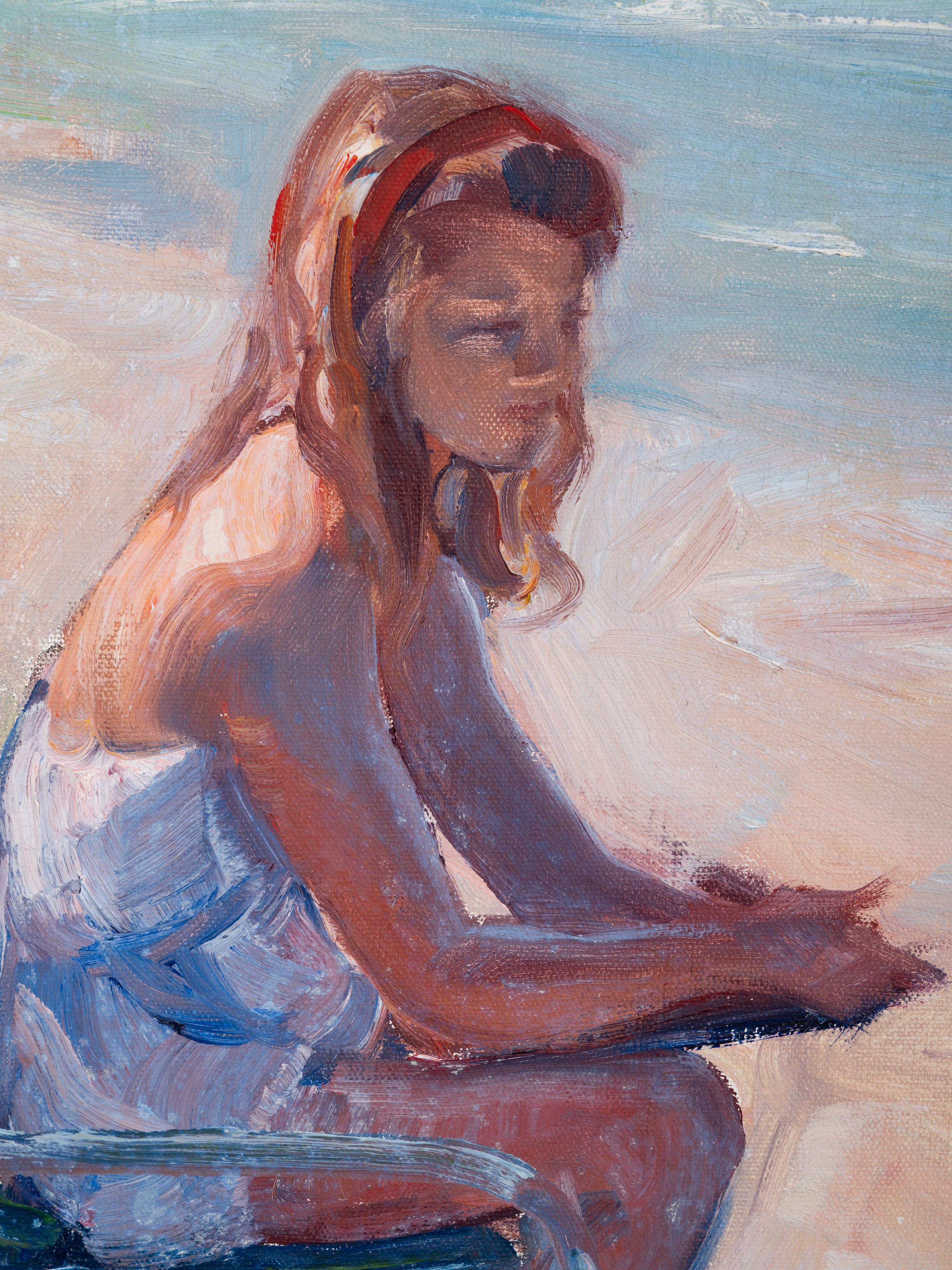 Seated Girl on a Beach