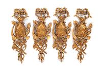 A Set of Four Louis XV Style Giltwood Single-Light Sconces
