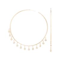 JACQUIE AICHE, YELLOW GOLD AND DIAMOND NECKLACE AND SHAKER HOOP EARRINGS