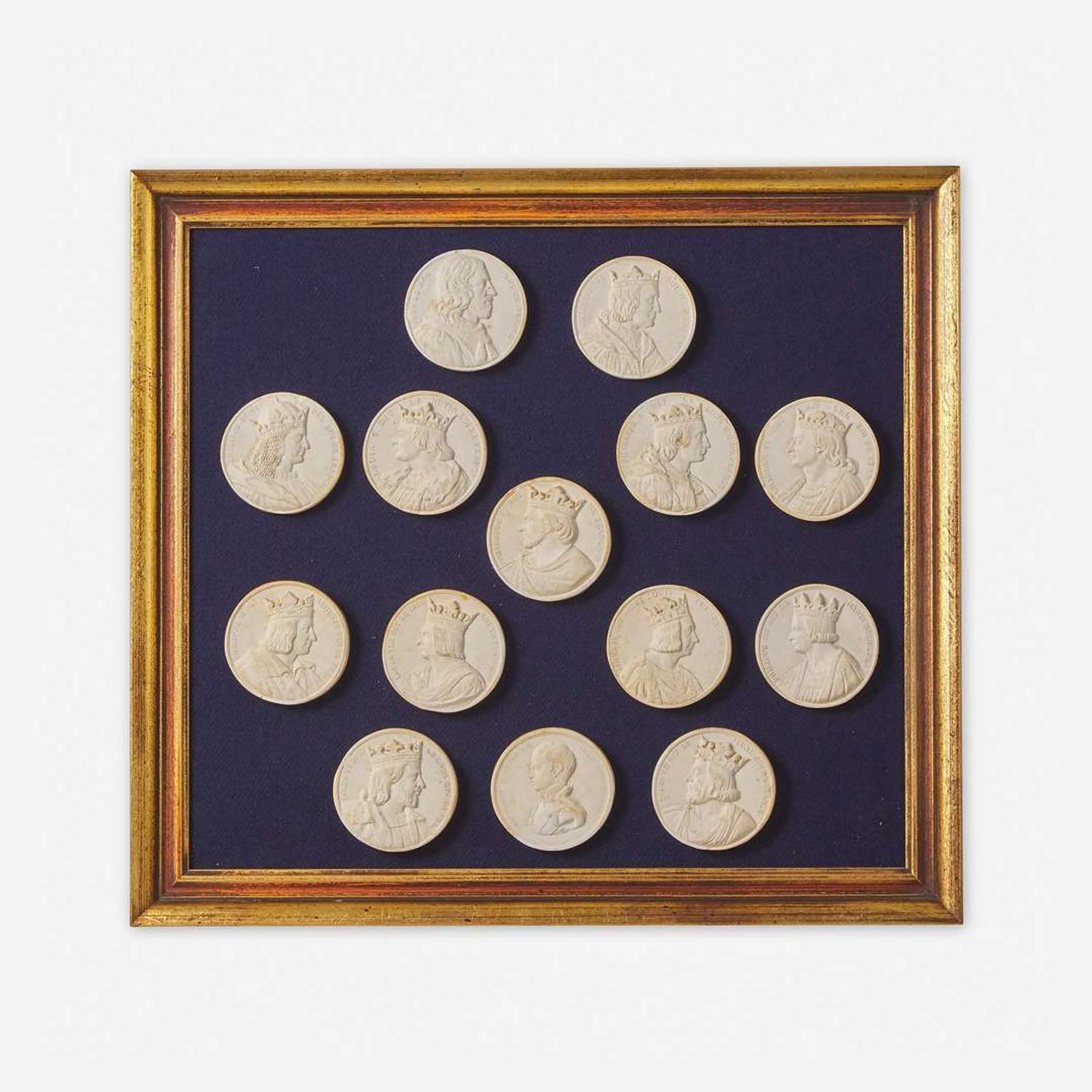 A Group of Six Framed Sets of Italian Plaster Intaglio Impressions 19th century