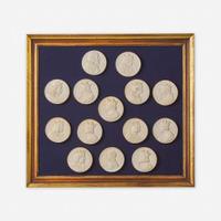 A Group of Six Framed Sets of Italian Plaster Intaglio Impressions 19th century