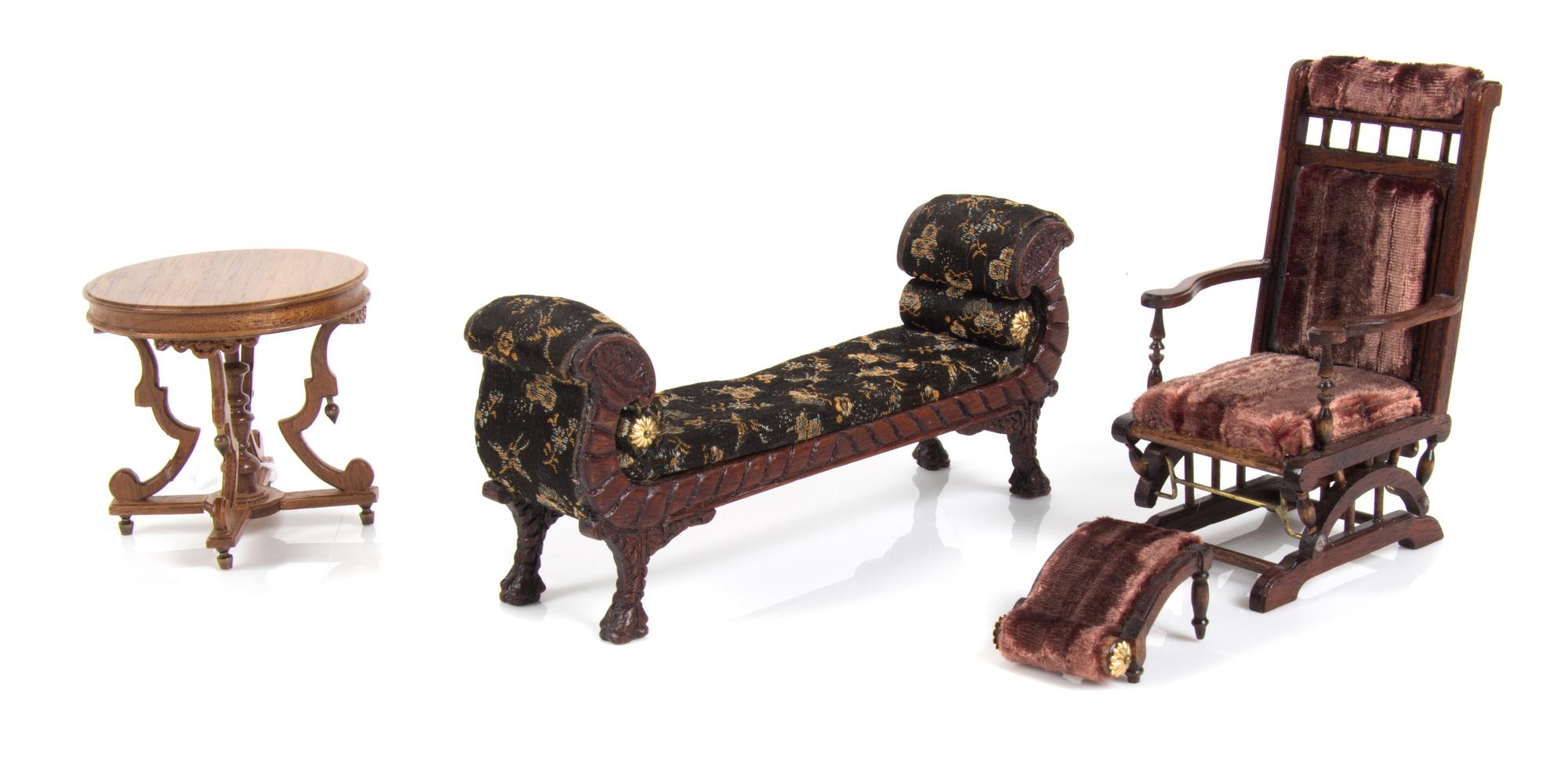 Four Furniture Articles Height of first 2 3/4 x width 6 1/8 x depth 1 1/2 inches. — Joe Turner