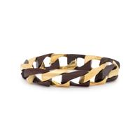 YELLOW GOLD AND WOOD BRACELET