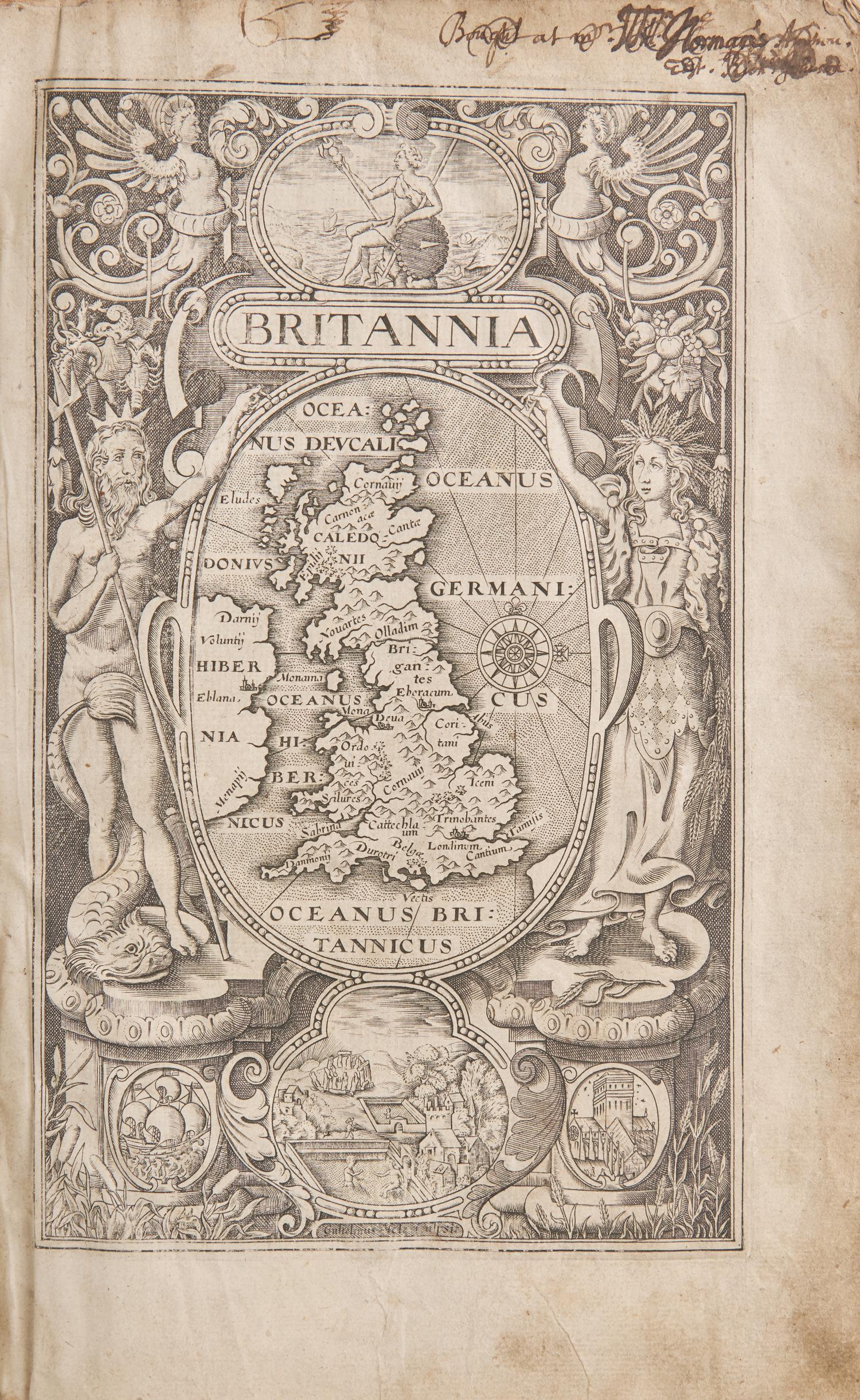 [British Isles] Camden, William. Britain, or a Chorographicall Description of the Most flourishing Kingdomes, England, Scotland, and Ireland...Translated newly into English by Philemon Holland...