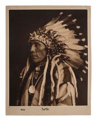 [NATIVE AMERICANS]. HILEMAN, Tomar J. (1882-1945), photographer. Turtle . [Kalispell, Montana, ca 1911]. Photograph originally displayed at Hileman's studio.
