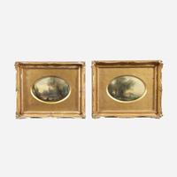 Two Royal Worcester Oval Plaques Painted by Harry Davis (English, 1885-1970) Circa 1928