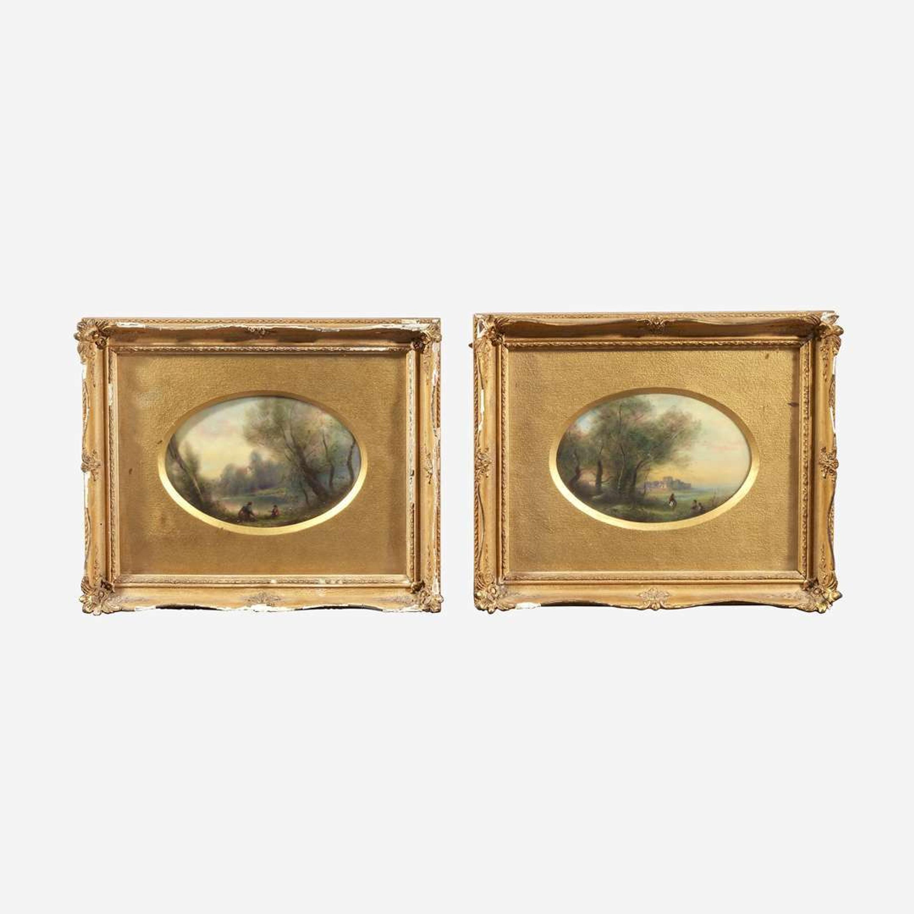 Two Royal Worcester Oval Plaques Painted by Harry Davis (English, 1885-1970) Circa 1928