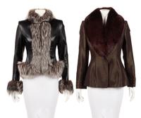 Two Fur-Trimmed Coats: One Badgley Mischka and One Scherrer, 1990-2010s