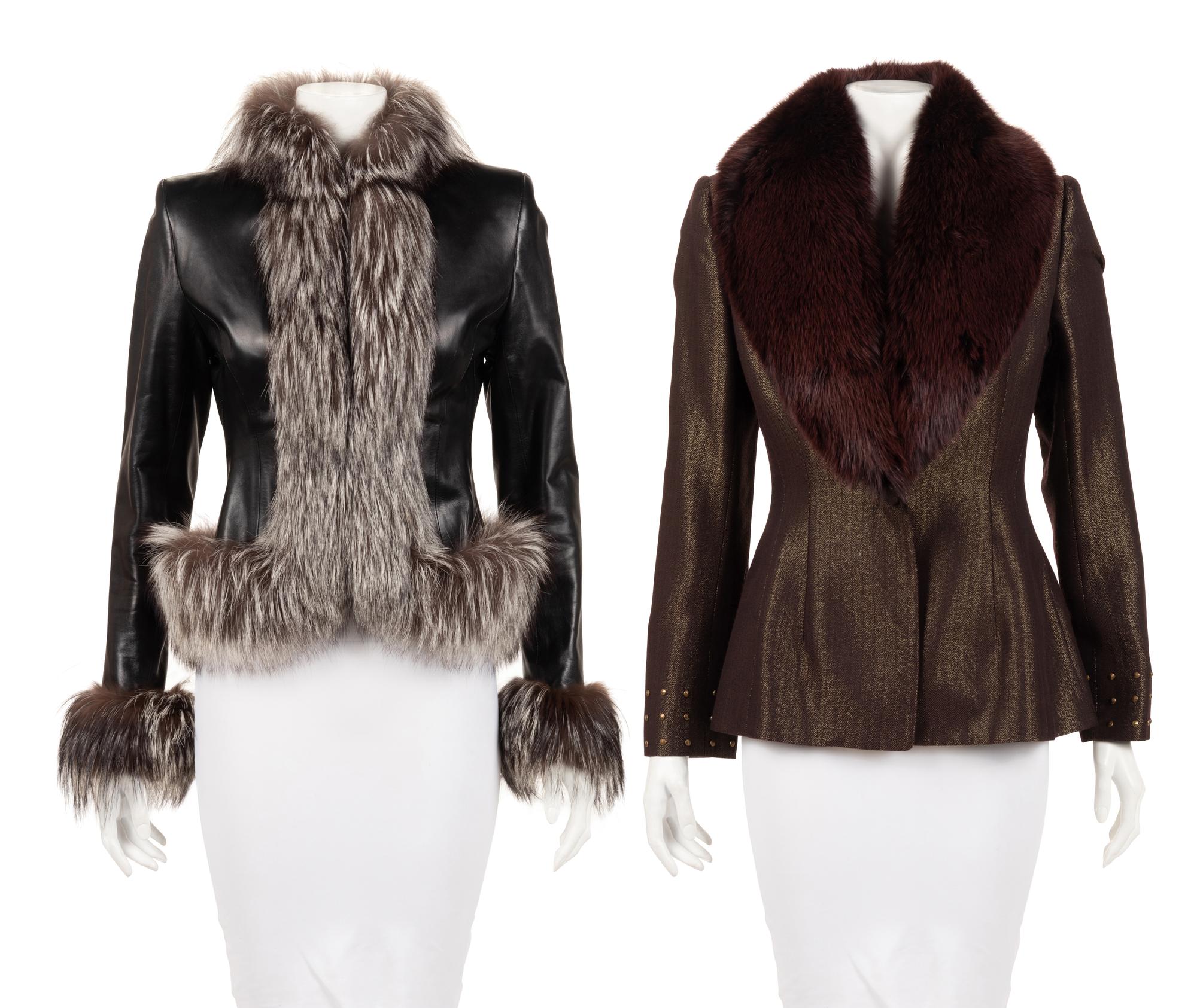 Two Fur-Trimmed Coats: One Badgley Mischka and One Scherrer, 1990-2010s