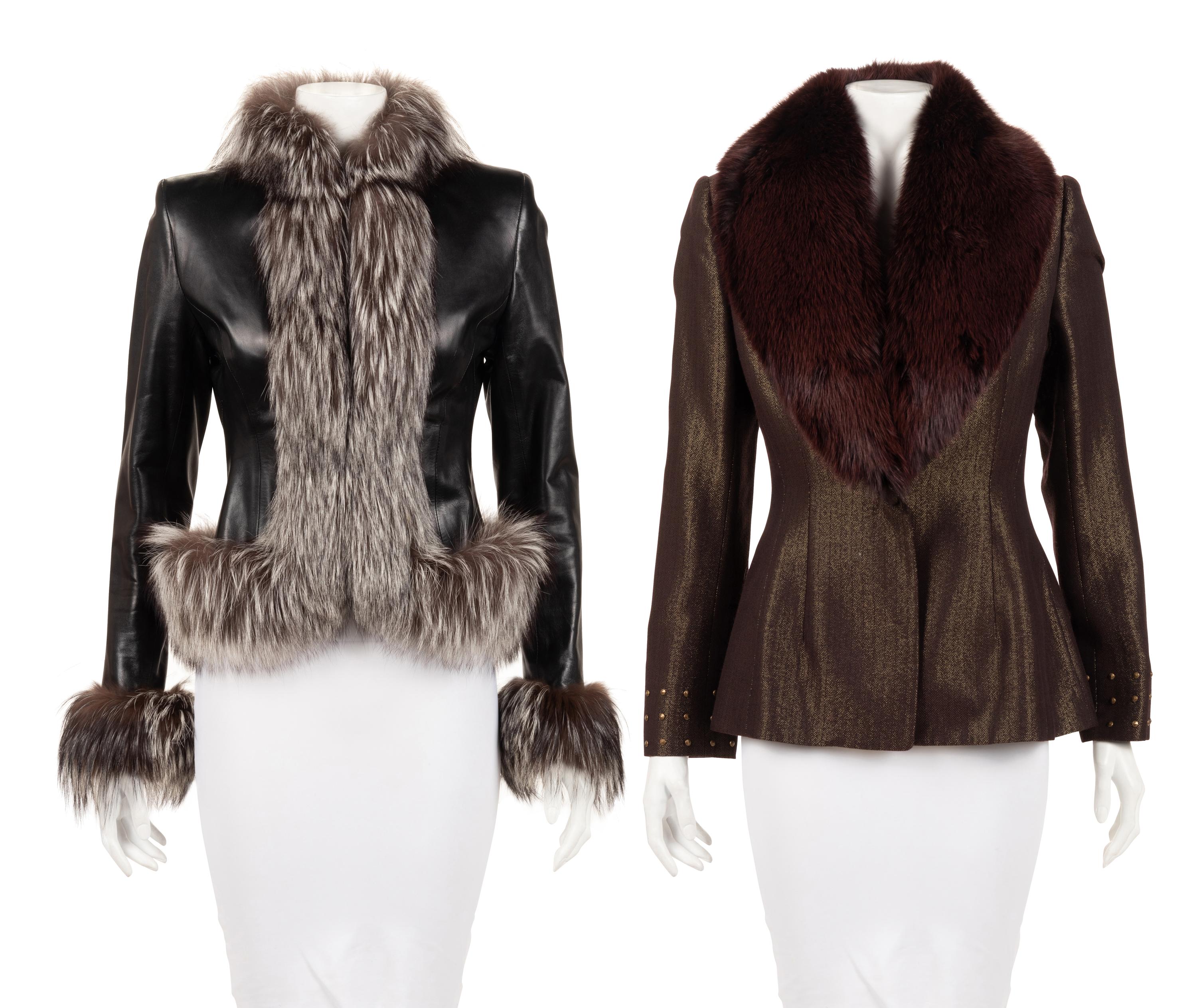 Two Fur-Trimmed Coats: One Badgley Mischka and One Scherrer, 1990-2010s