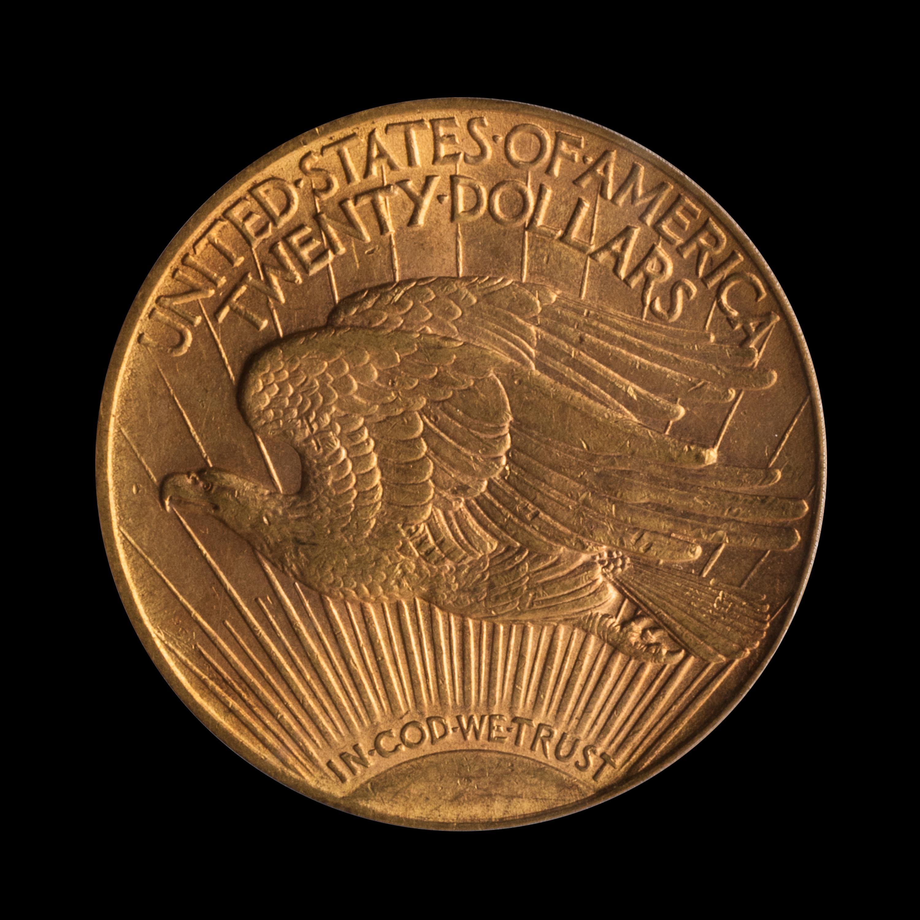 A United States 1909-D St. Gaudens $20 Gold Coin