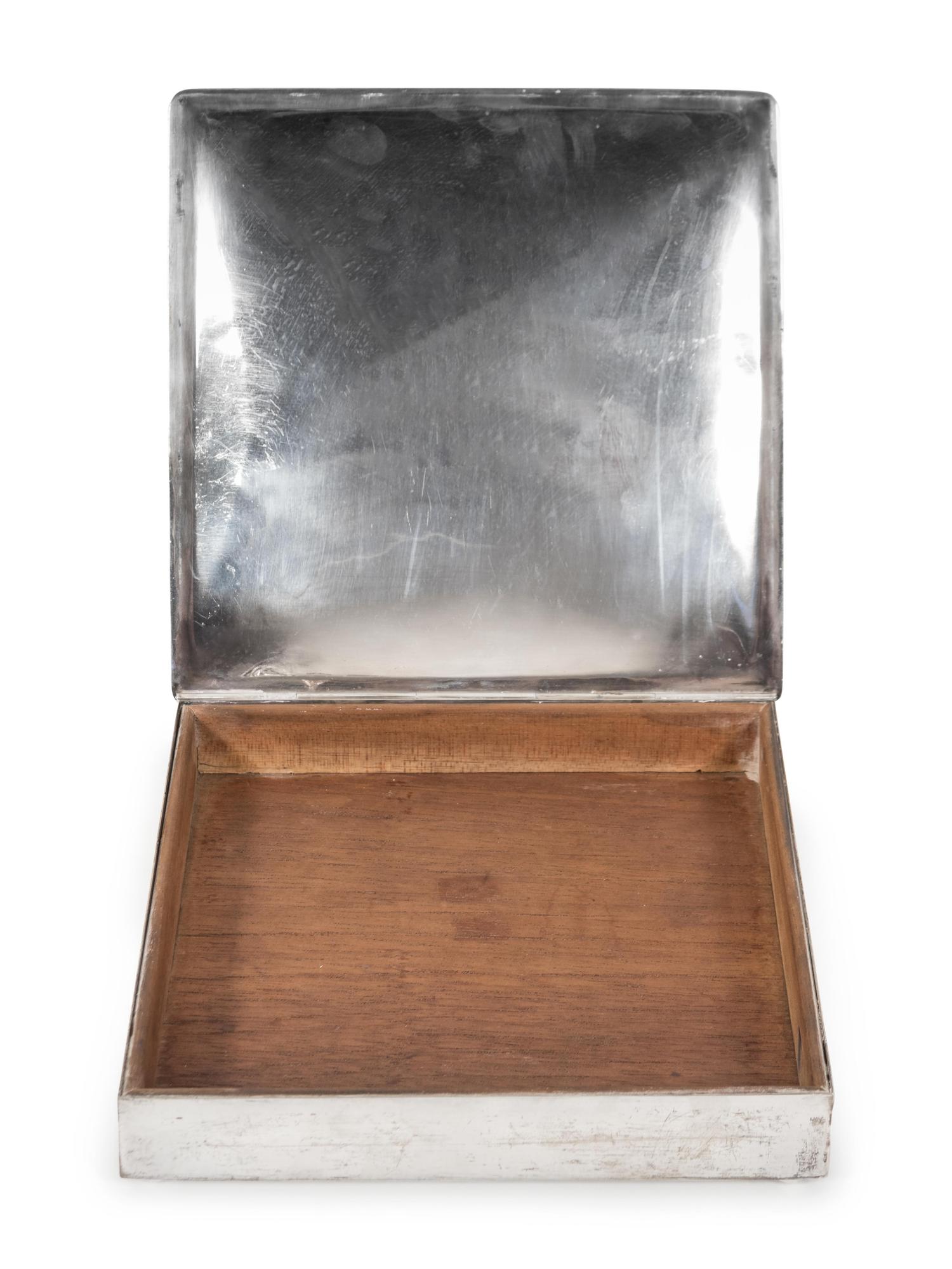 A Modern Silver, Shagreen and Crocodile Covered Box — 20TH CENTURY