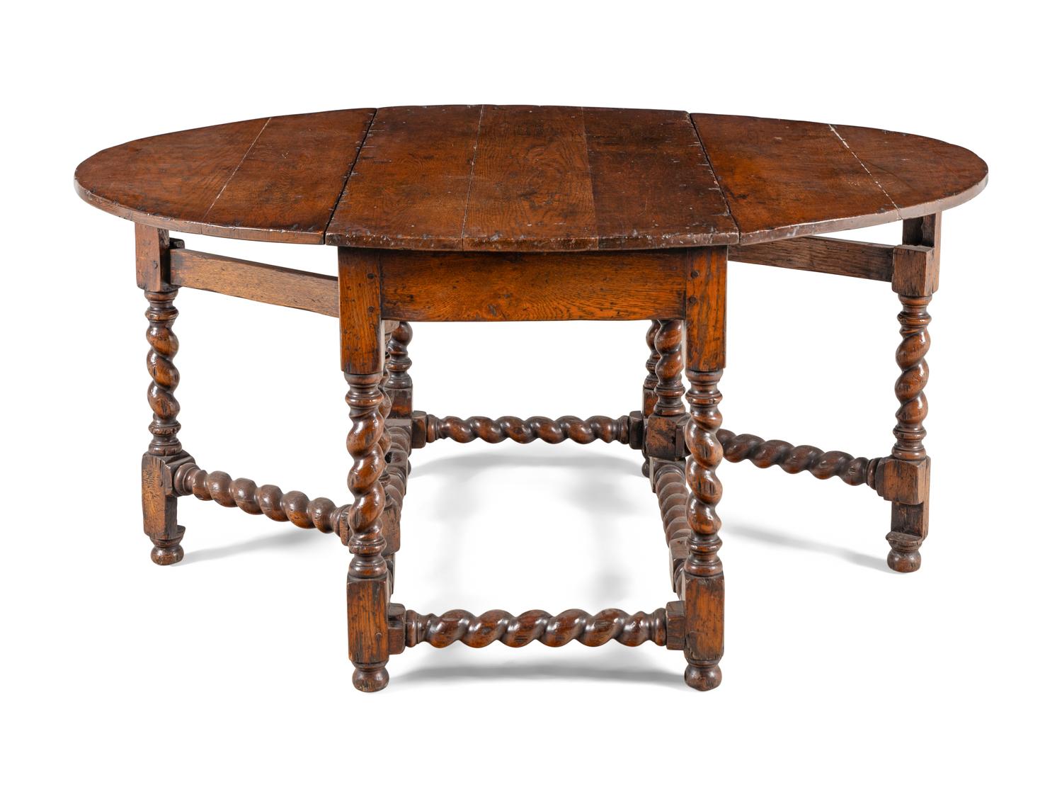 A William and Mary Style Oak Drop-Leaf Table