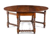 A William and Mary Style Oak Drop-Leaf Table