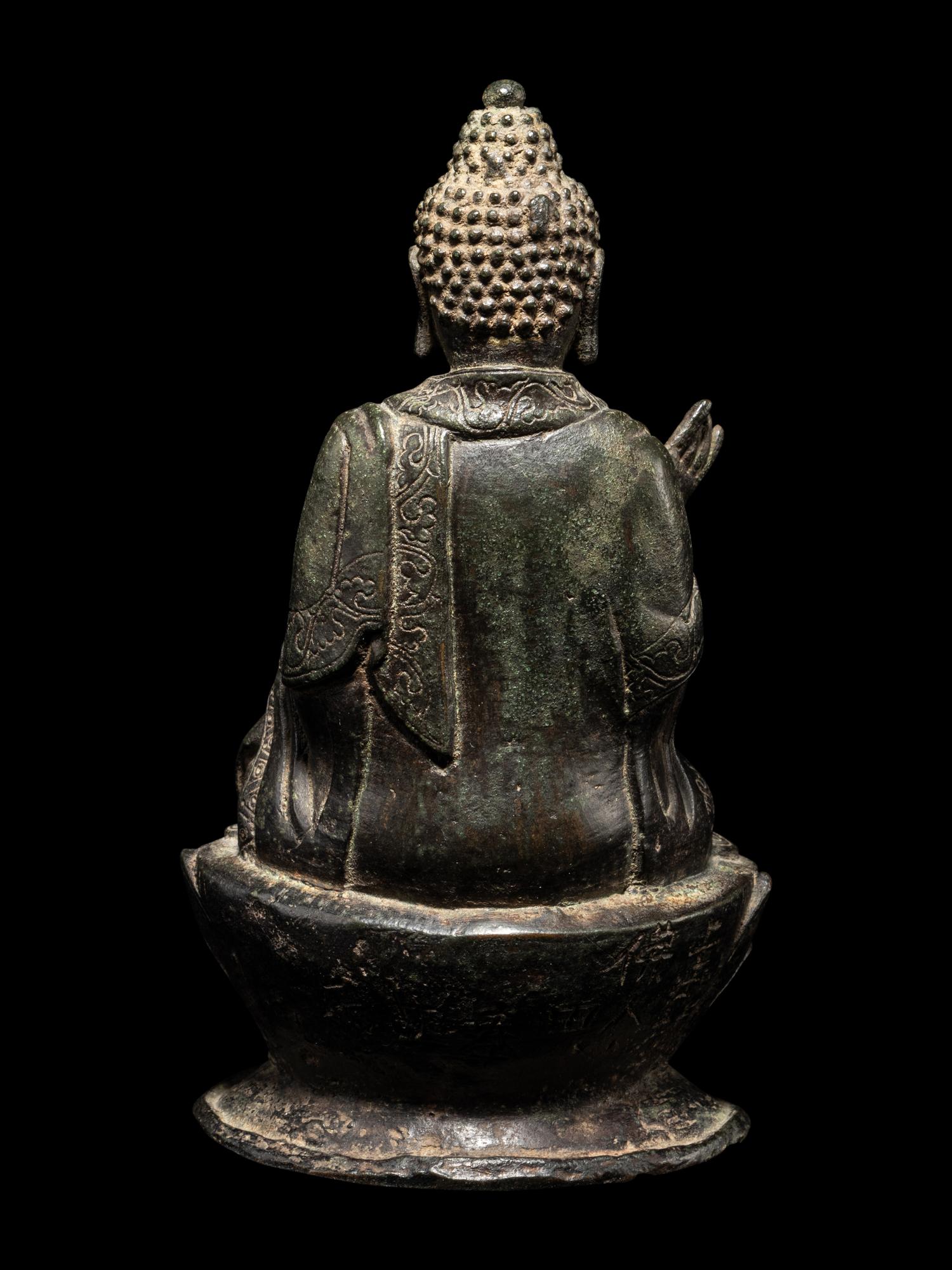 A Bronze Figure of Seated Buddha Shakyamuni