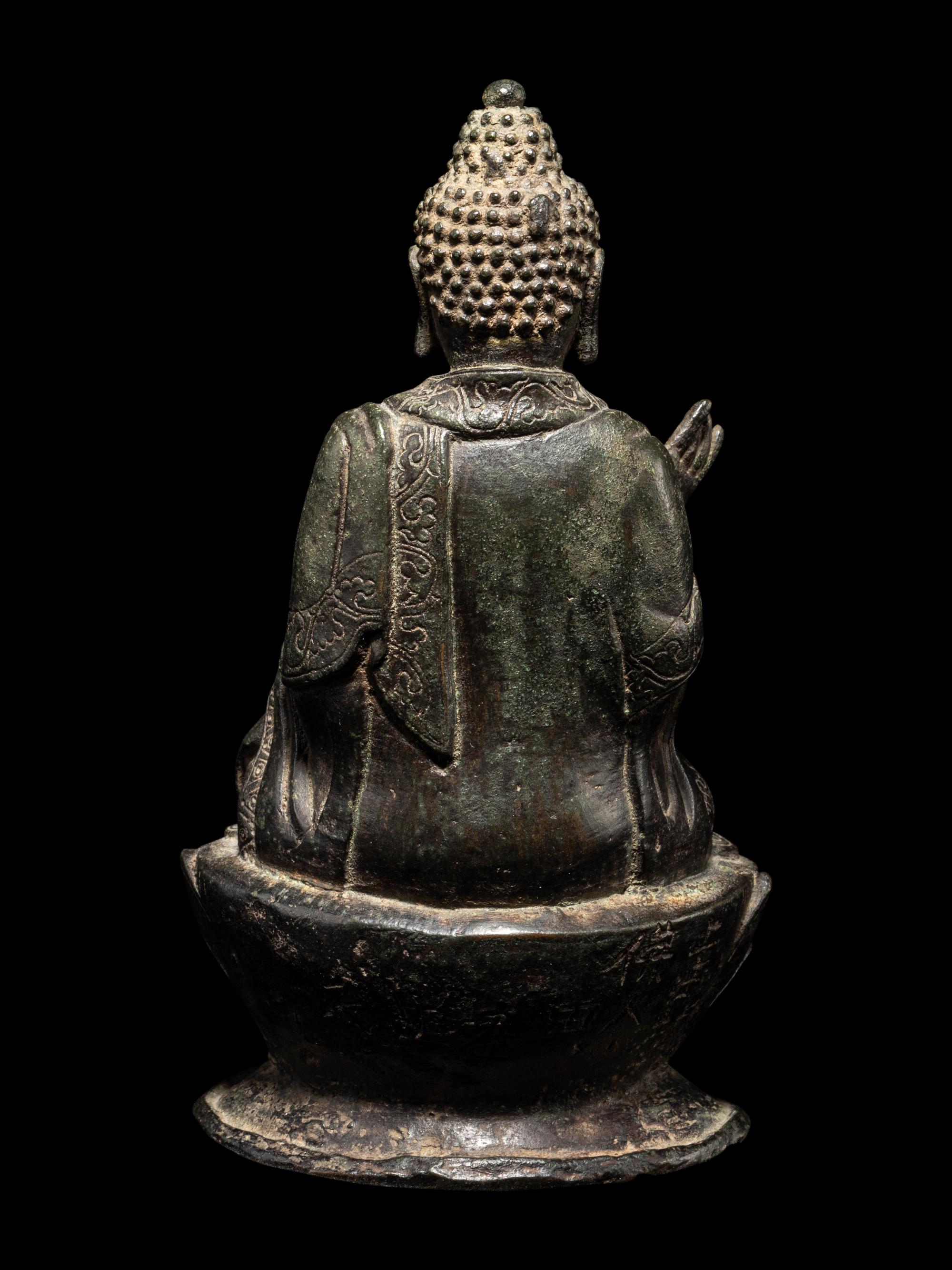 A Bronze Figure of Seated Buddha Shakyamuni