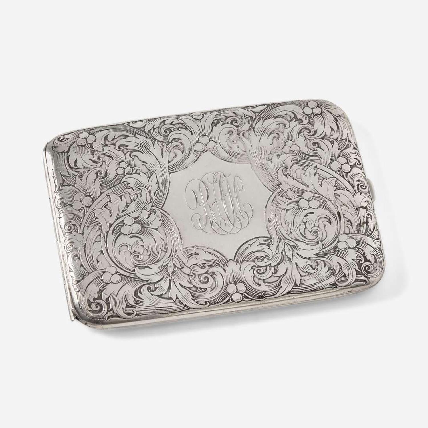 A collection of twenty-one silver and gold cigarette / tobacco, match, and card cases English and American, various makers, various dates ranging from the late 19th to early 20th century