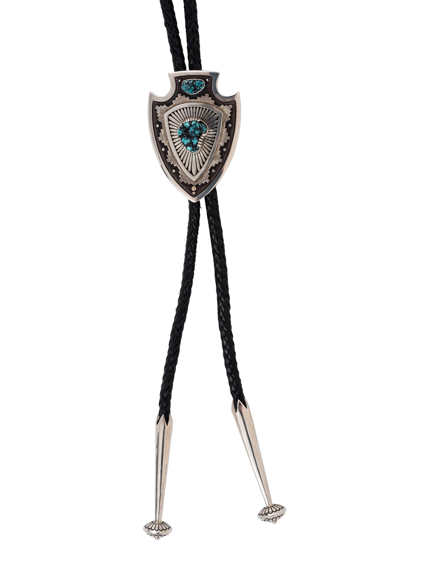 Sterling Silver and Turquoise Nugget Bolo Tie